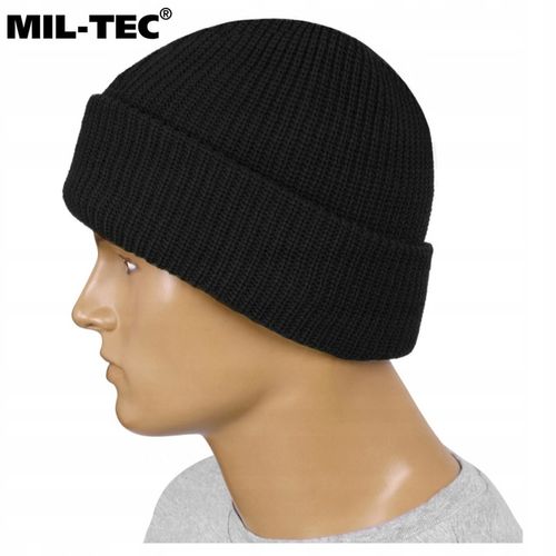 CZAPKA ZIMOWA WOJSKOWA MIL-TEC OCIEPLINA 3M THINSULATE CIEPŁA CZARNA na Arena.pl