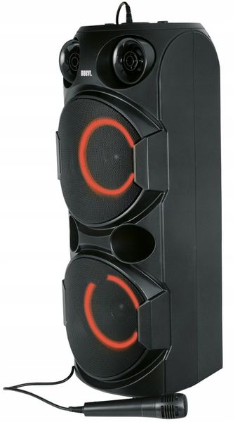 Moevi Duży głośnik 70 W przenośny, kolumna karaoke z mikrofonem, 63 cm zdjęcie 10