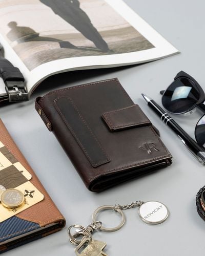 skórzany portfel męski w stylu retro - rovicky na Arena.pl