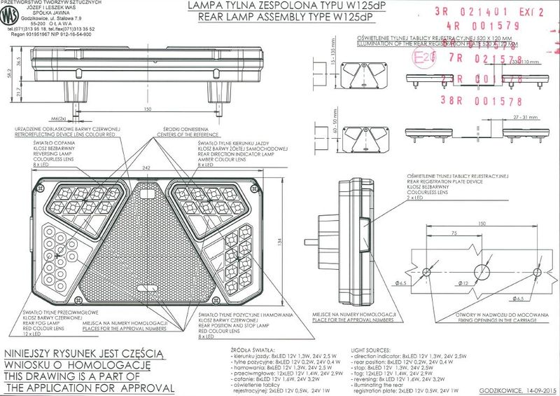 Lampa LED zespolona tylna 6 funkcji PRAWA (916) zdjęcie 8