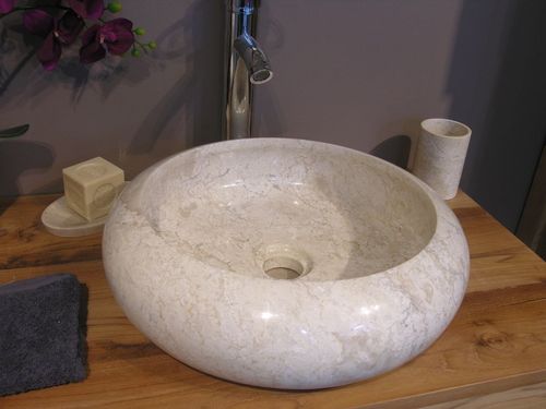 Kamienna umywalka Ferox Cream na Arena.pl