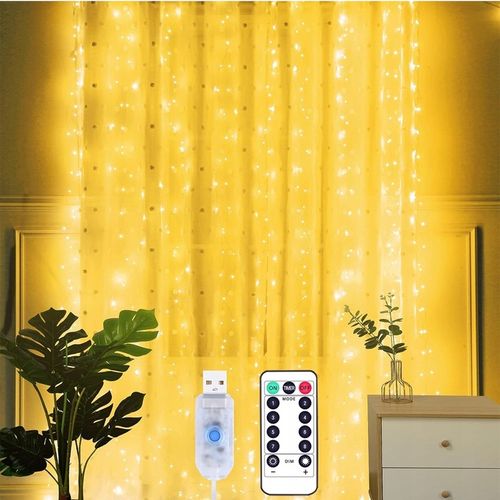 KURTYNA ŚWIETLNA Z 300 LAMPKAMI LED DO DEKORACJI POKOJU I OKNA na Arena.pl