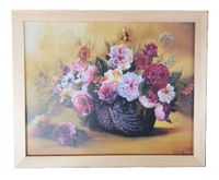 obraz w drewnianej ramie 24 / 30 cm  - kwiaty
