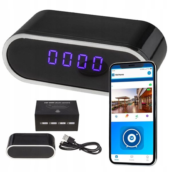 Zegar Z Ukrytą Kamerą / ZEGAREK SZPIEGOWSKI UKRYTA MINI KAMERA TRYB NOCNY zdjęcie 1