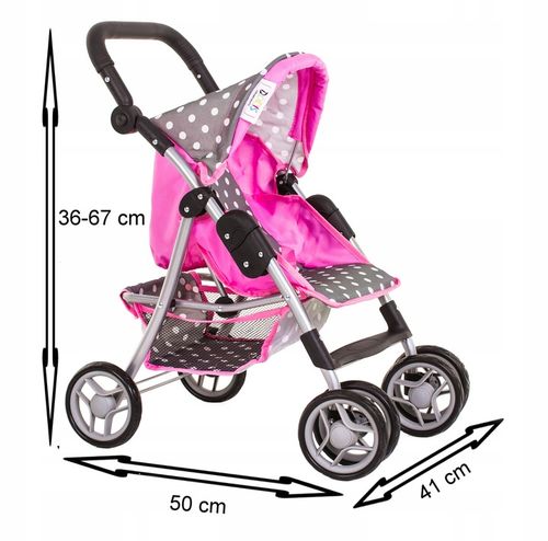 WÓZEK DLA LALEK spacerowy DUŻA spacerówka Doris składany regulowana rączka na Arena.pl