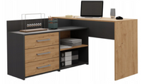 Nowoczesne Biurko Narożne Antracyt + Artisan 120 cm DANNY TS - 4 Kolory