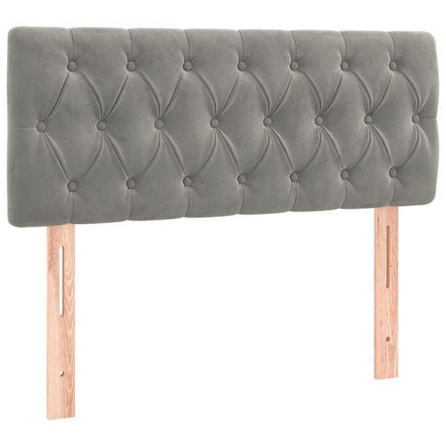 Zagłówek do łóżka z LED, jasnoszary, 100x7x78/88 cm, aksamit na Arena.pl