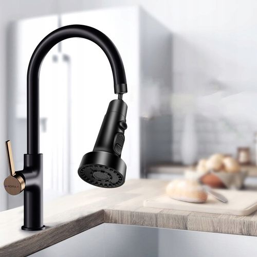 PRZEDŁUŻACZ KRANU KUCHENNEGO AERATOR PERLATOR 3 FUNKCJE 360° CZARNY na Arena.pl