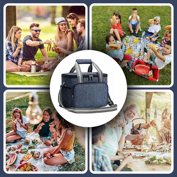 Termiczna Torba na napoje jedzenie Śniadanie duża LUNCH BOX podróżna zdjęcie 5