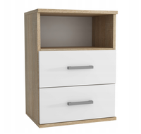 SZAFKA NOCNA Z SZUFLADAMI SONOMA/BIAŁY 48x65 nowoczesna szafka do sypialni