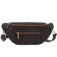 VERA PELLE nerka skórzana saszetka biodrówka V563 c.brązowa