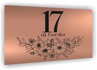 Tabliczka Tablica ADRESOWA miedziana DIBOND 30x20 numer domu ulica KWIATY