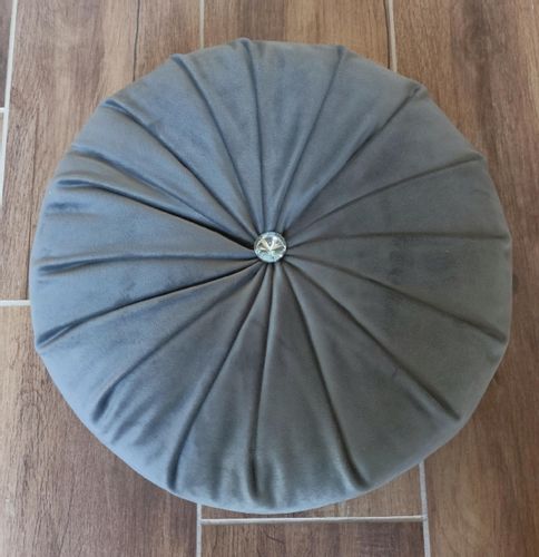 Poduszka dekoracja ozdobna okrągła welur niebieska na Arena.pl