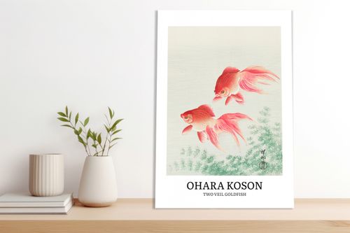Obraz 30x50cm Two Veil Goldfish, Koson Vintage do Salonu na Arena.pl