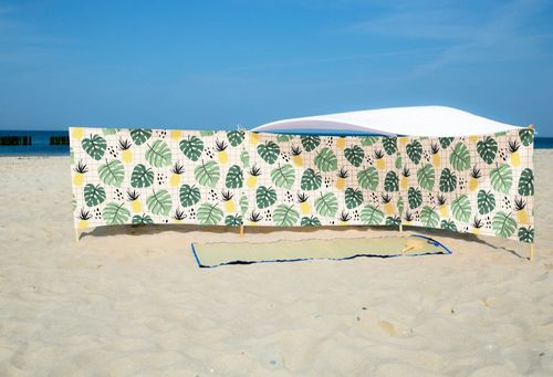 PARAWAN PLAŻOWY Ananasy i monstery z indywidualnym  napisem 5 PANELI 6.5 na Arena.pl