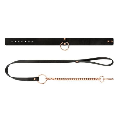 rosy gold - collar with leash - black na Arena.pl