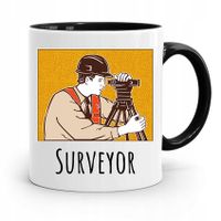 Kubek Czarny Dla Geodety Surveyor Prezent Z Nadrukiem Ze Zdjęciem