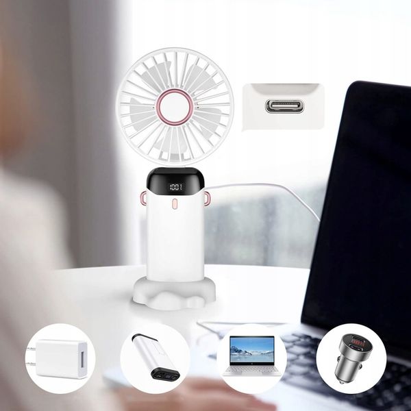 WENTYLATOR RĘCZNY PRZENOŚNY MINI WENTYLATOR Z AKUMULATOR 3000 MAH W PODRÓŻY zdjęcie 12