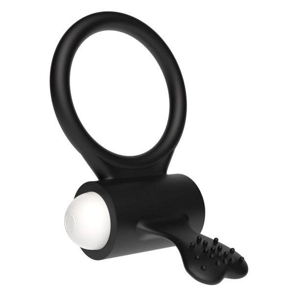 Power Clit Silicone Cockring Black zdjęcie 5