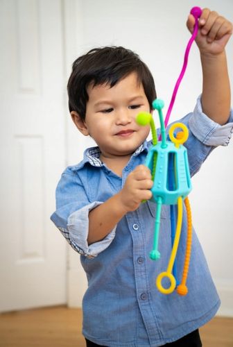 PRZECIĄGANIEC ZIPPEE ZABAWKA SENSORYCZNA prezent dla dzieci 18m+ MOBI na Arena.pl