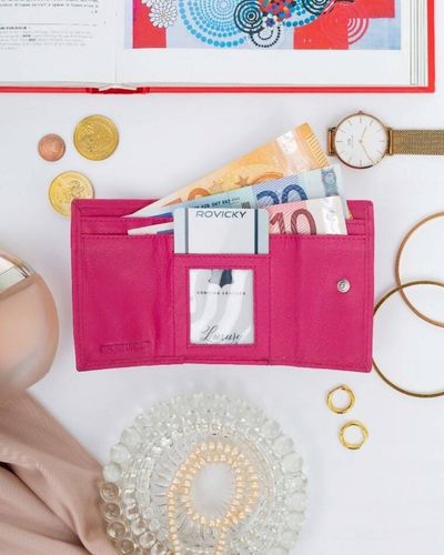 elegancki portfel damski na zatrzask ze skóry naturalnej - rovicky na Arena.pl
