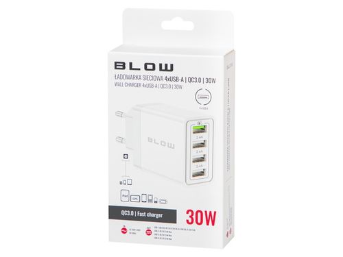 SZYBKA ŁADOWARKA SIECIOWA KOSTKA 4xUSB QUICK CHARGE 3.0 30W na Arena.pl