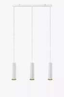 Wisząca lampa 3-punktowa Costilla białe tuby nad stół