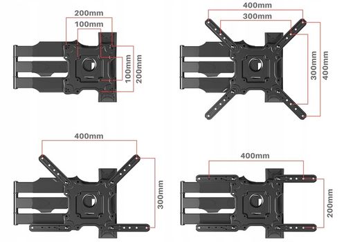 UCHWYT DO TELEWIZORA 26-55 CALI obrotowy 72cm DŁUGIE RAMIĘ wieszak TV hak na Arena.pl