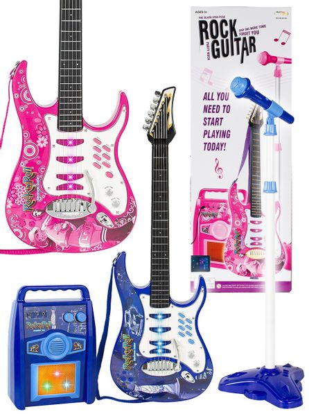 Gitara Elektryczna dla Dzieci Wzmacniacz Mikrofon 2 kolory - Arena.pl