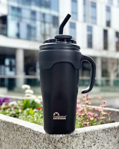 Kubek Termiczny Ze Słomką Majestic Sport Jelly 650 ml Czarny na Arena.pl