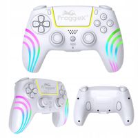 Kontroler bezprzewodowy PS5 biały RGB funkcja Turbo programowalne przyciski