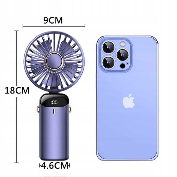 WENTYLATOR RĘCZNY PRZENOŚNY MINI WENTYLATOR Z AKUMULATOR 3000 MAH W PODRÓŻY zdjęcie 9