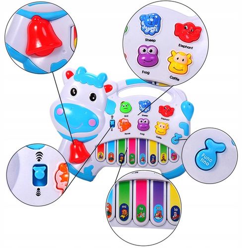 ORGANKI PIANINKO ZWIERZĄTKA KRÓWKA DLA DZIECI EDUKACYJNE INTERAKTYWNE na Arena.pl