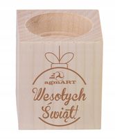 ŚWIECZNIK drewniany GRAWER twoje LOGO prezent święta boże nadrodzenie