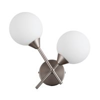 Kinkiet ścienny kulisty Evora WL-55342-2-SN Italux biały srebrny