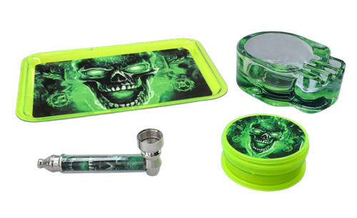 Popielniczka + Tacka + Lufka + Młynek w Zestawie na Prezent Fosforyzujące na Arena.pl