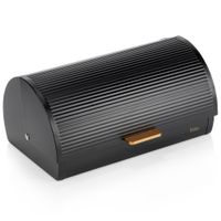 Pojemnik Chlebak na Pieczywo Chleb Bułki Kuchenny Metalowy Czarny Złoty