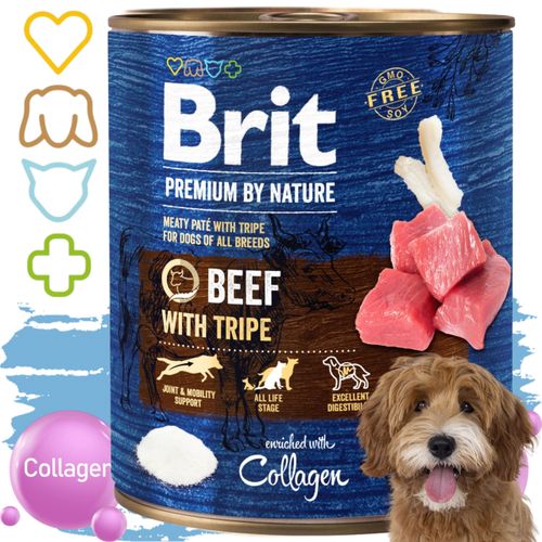 mokra karma dla psa z wołowiną brit premium by nature 800g beef & tripes na Arena.pl