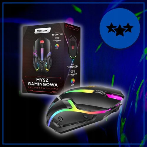MYSZKA GAMINGOWA MYSZ DLA GRACZY BEZPRZEWODOWA KOMPUTEROWA LED RGB na Arena.pl