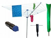 SUSZARKA OGRODOWA NA PRANIE KOTWY+POKROWIEC 50m