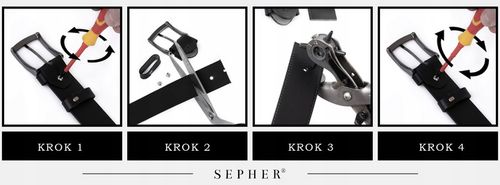 SEPHER Pasek skórzany klasyczny J. BRĄZOWY męski na Arena.pl