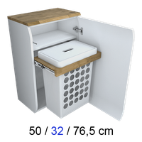 Szafka łazienkowa podwieszana z koszem na pranie 50/32/76,5 cm