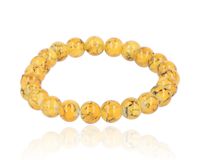 Bransoletka ze szklanych koralików żółty