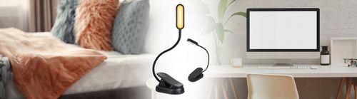 LAMPKA DO CZYTANIA KSIĄŻEK USB LAMPKA NOCNA Z KLIPSEM ZDROWA DLA OCZU 8 LED na Arena.pl