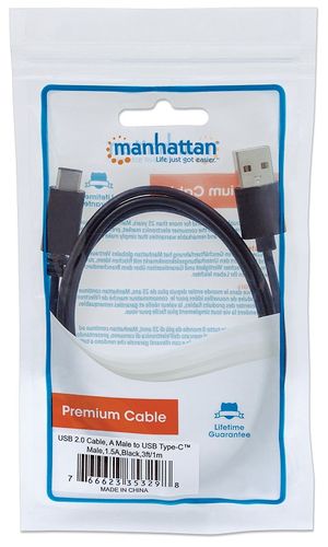 KABEL USB C-A M/M USB 2.0 Hi-Speed Manhattan 1,0 m 353298 na Arena.pl