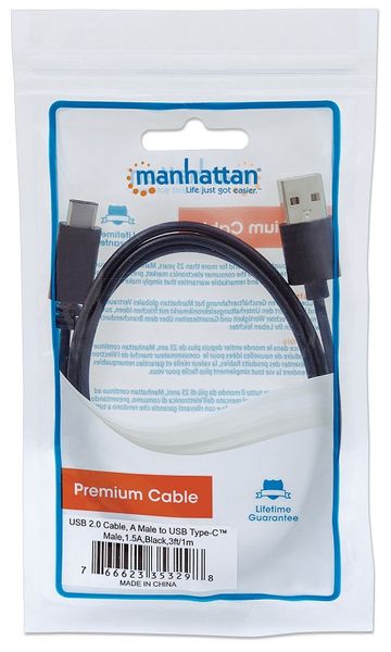 KABEL USB C-A M/M USB 2.0 Hi-Speed Manhattan 1,0 m 353298 zdjęcie 3