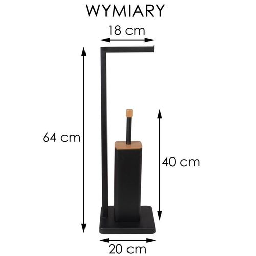 Zestaw Łazienkowy Czarny Kosz 3L Soft Close Stojak na Papier ze Szczotką WC na Arena.pl