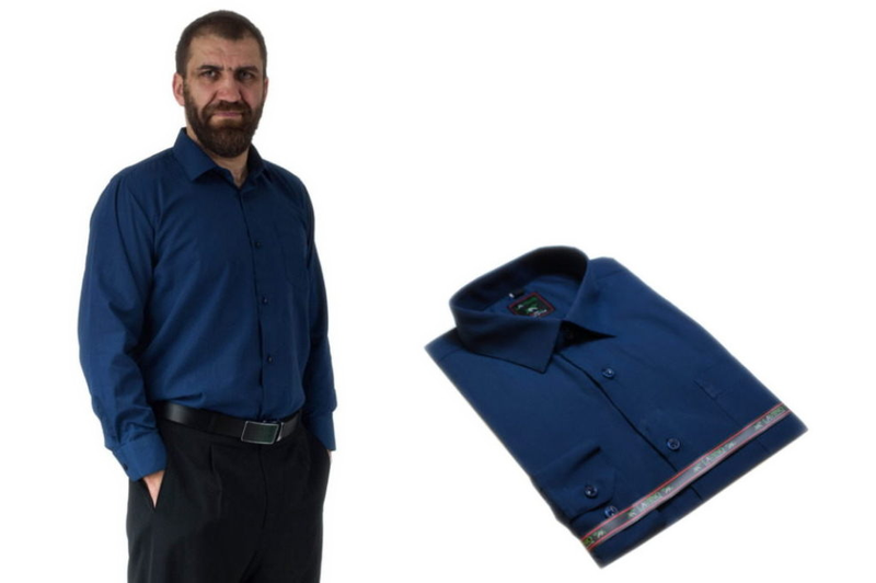 Koszula męska elegancka granatowa Laviino dl127 38/39 - S zdjęcie 4