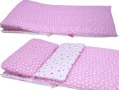 ŚPIWOREK do przedszkola pościel bawełniana BOBO lilaróż w serduszka