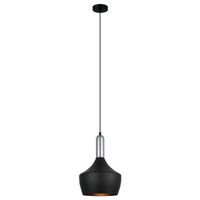 Industrialna LAMPA wisząca OPHELIA MDM-3028/1 BK+CR Italux metalowa OPRAWA zwis loft chrom czarny